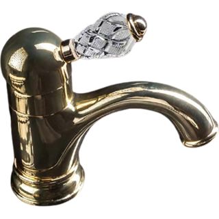 Смеситель для раковины Boheme Crystal золото 281-CRST